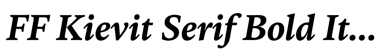 FF Kievit Serif Bold Italic